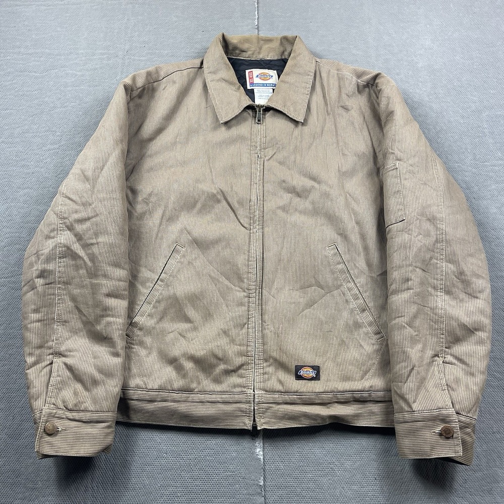 Dickies Eisenhower Jacket Mens XL Brown Workwear Quilted Corduroy Full Zip‎ Work